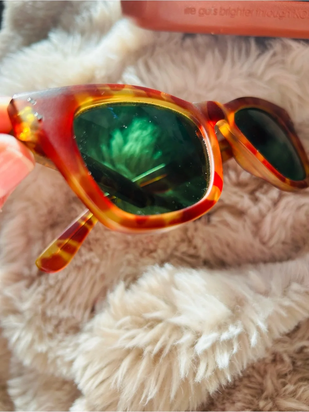 Komono Tortoiseshell Sunglasses w/ Green Lenses (made in Belgium) + case & cloth